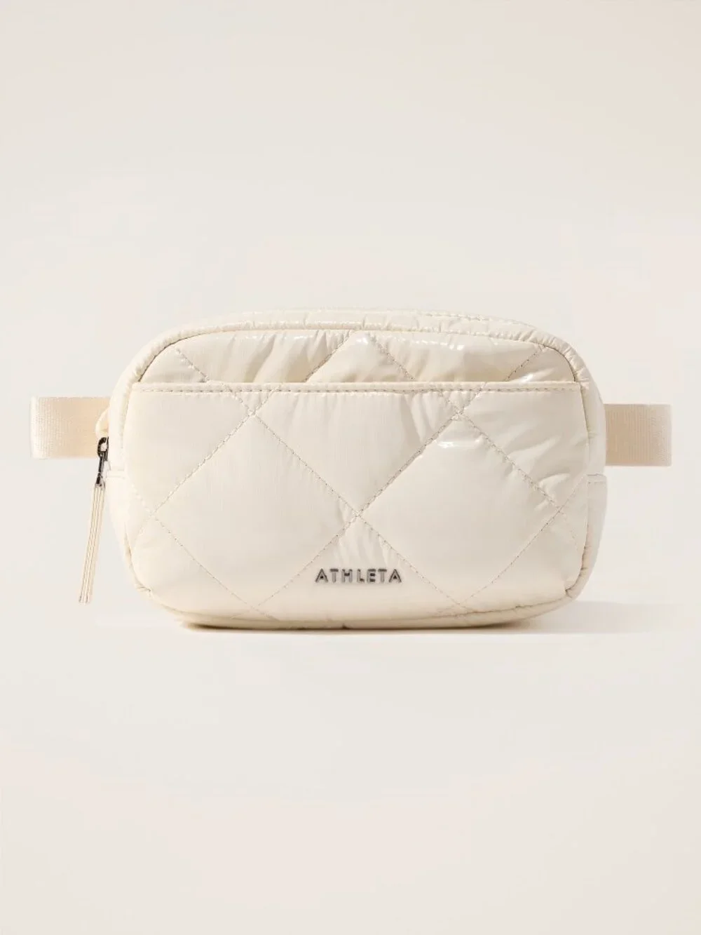 Athleta, All About Shine Quilted Crossbody Belt Bag, Bone Shine, NWT